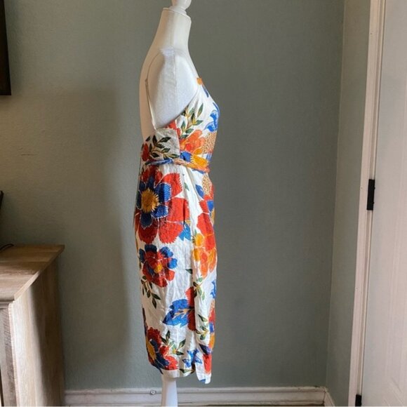 FARM RIO Linen Blend Dress Pineapple Flowers Prinr Size Small NWT - Picture 5 of 16